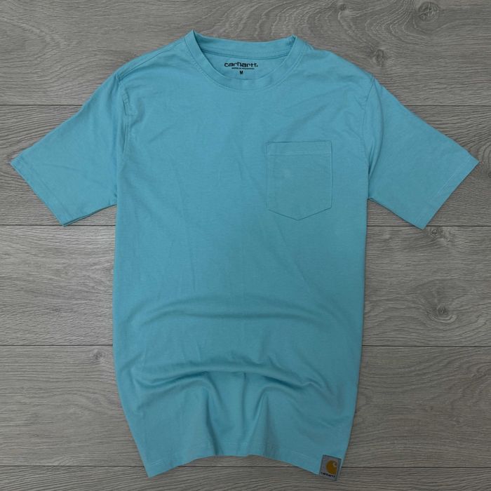 Блакитна футболка Кархартт Heavy Carhartt Pocket, Розмір М