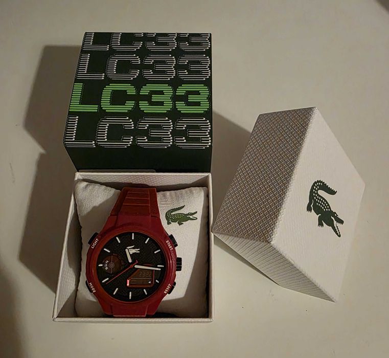 Relógio Homem Lacoste Digital LC33 Vermelho - novo