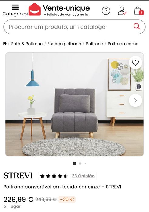 Poltrona convertível sofá-cama