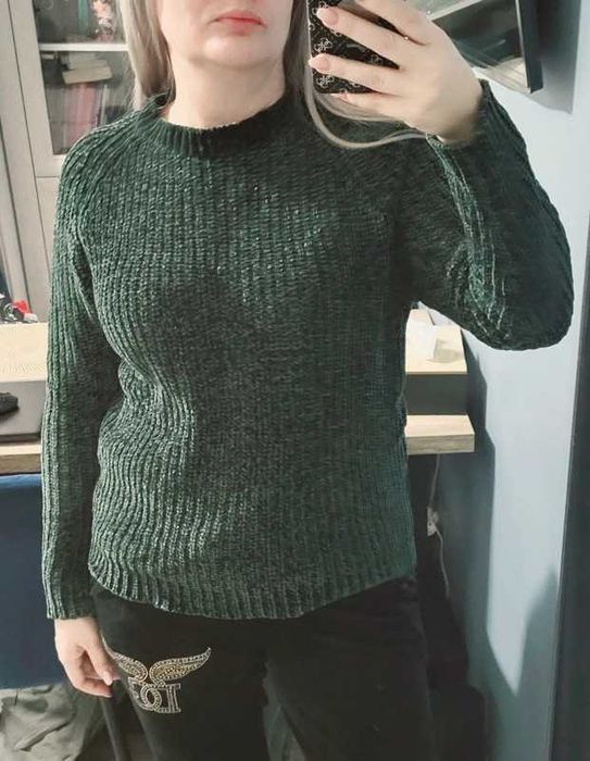 Vero Moda 38 M sweter butelkowa zieleń ciepły i miły w dotyku