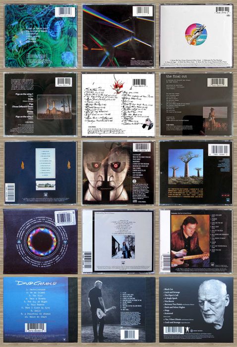 CD Pink Floyd 71 / 73 /75 /77 / 79 / 83/ 87/ 88 / 94 / 95 / David Gilmour 78 / 84 / 2006 / 2015 / 2024