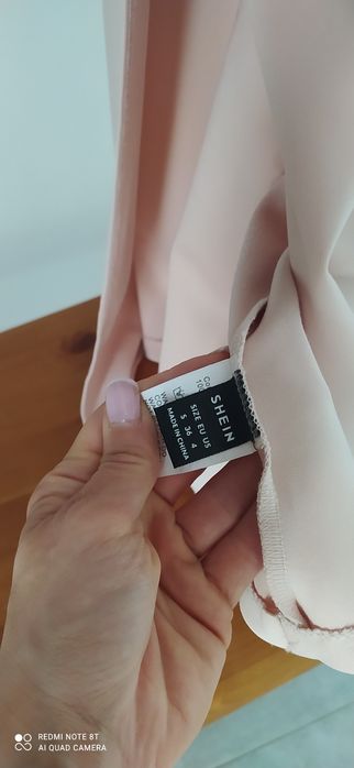 Piękna długa sukienka pudrowy róż Shein 36