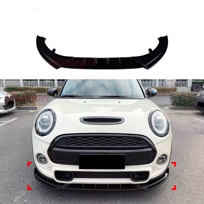 Губа Mini Cooper F55 F56 F57 накладка на передний бампер Мини купер Ф55 Ф56 Ф57 сплитер обвес юбка бампера