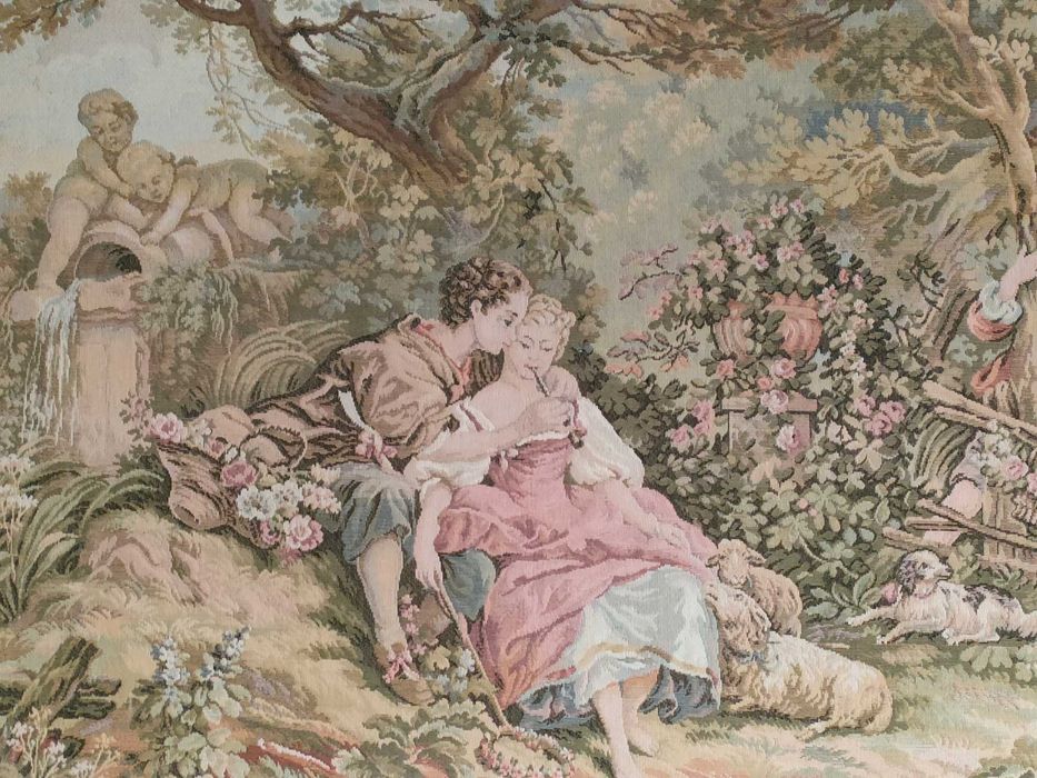Quadro tapeçaria amor primaveril64751674257921125