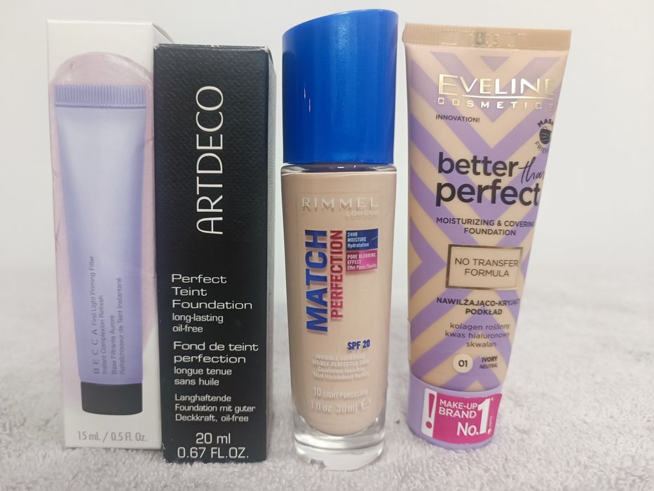 Zestaw podkładów artdeco baza becca rimmel Eveline