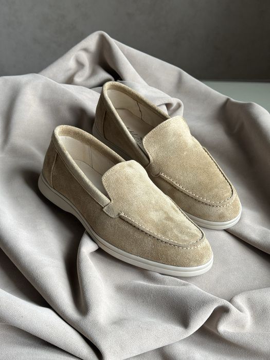 Чоловічі бежеві лофери замшеві 42-27.5 см