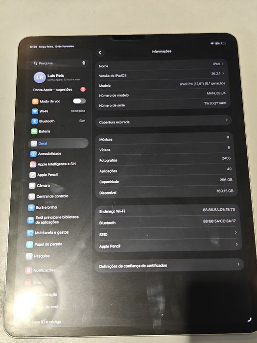 IPad pro 12'9  5 geração c/ Apple Pen