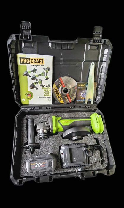 Акумуляторна болгарка Procraft PGA-22 тушка або комплект