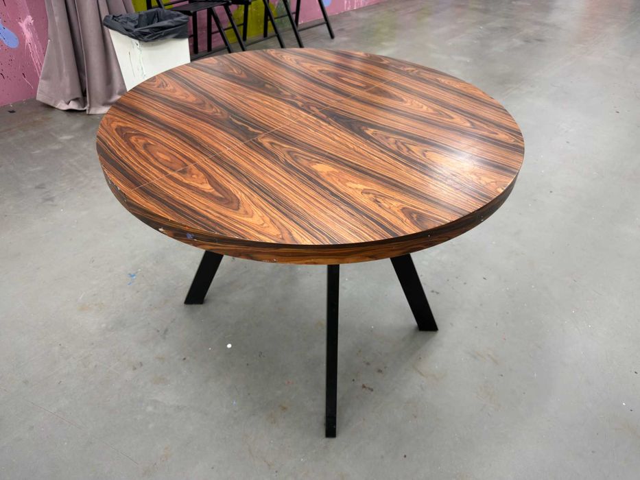 Stół rozkładany Medan 100-168 cm (Palisander / Czarny) – loft, industrial
