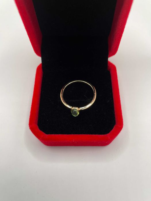 Złoty pierścionek biżuteria steel green ring