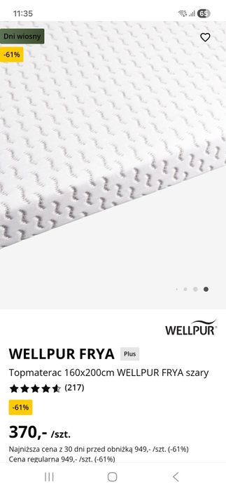 Top materac Wellpur Frya 160x200