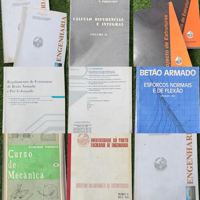 Lote Livros Engenharia Civil FEUP - Betão Armado, Cálculo, Estruturas