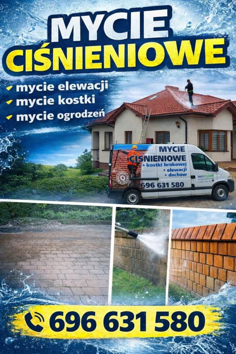 Mycie Elewacji/Mycie kostki/Mycie Malowanie ogrodzeń/Mycie Dachów