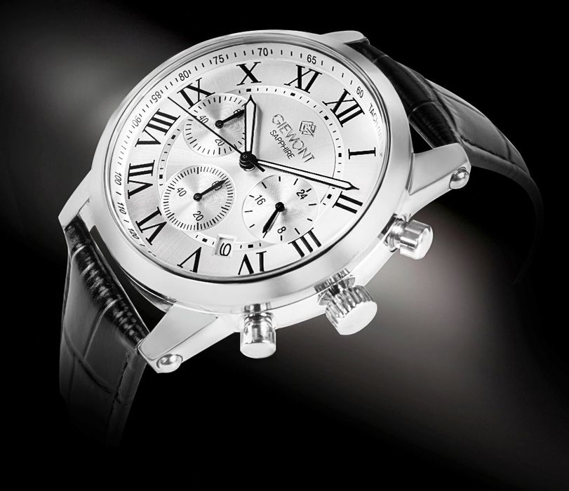 zegarek męski giewont chronograph sapphire srebrny gw6260-a1