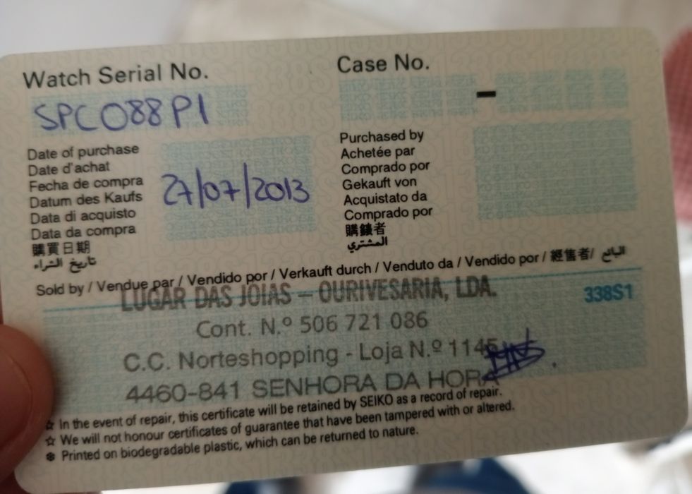 Relógio de homem Seiko SPC088P1 e bracelete a estreiar