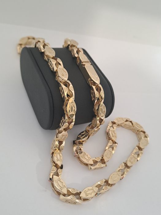 Złoty łańcuszek splot CARTIER 585 Nowy