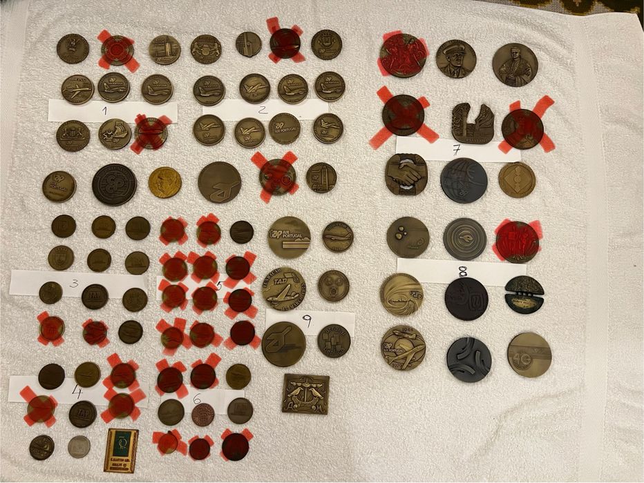 Coleção de medalhas antigas