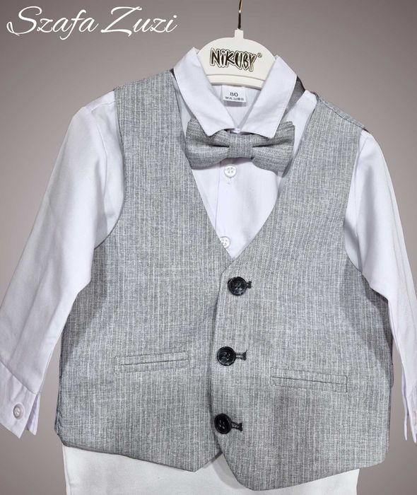 Elegancki komplet garniturowy, popiel, 80, 92, 98