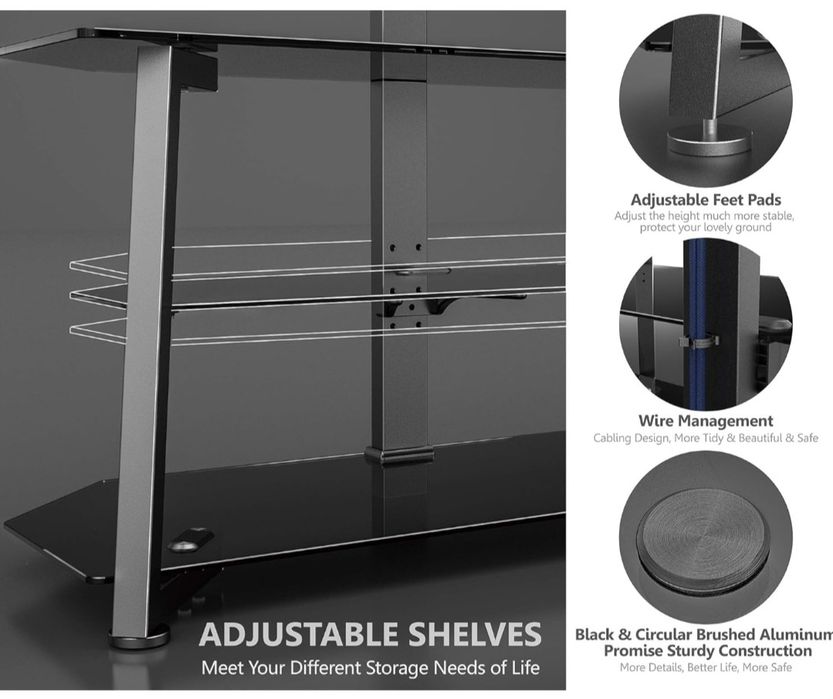 FITUEYES TW307501MB-G Stojak do TV z regulacją wysokości  3 w 1