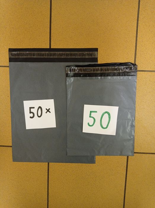 Foliopaki kurierskie, 2 rozmiary, 100 sztuk (50+50)