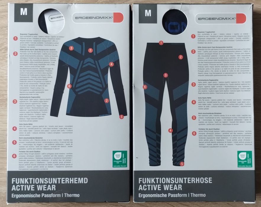 Zestaw termo koszulka+getry niebieski M