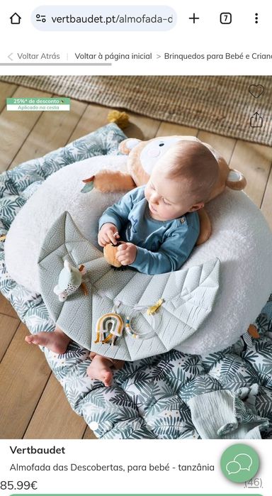 Almofada encosto para bebé
