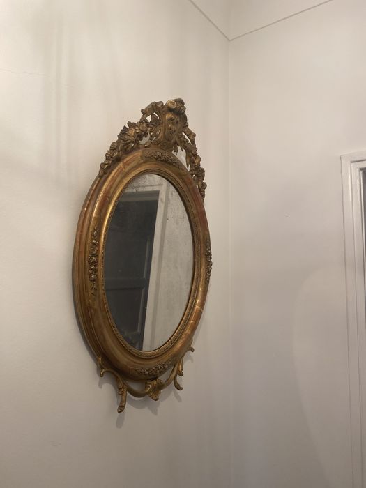 Espelho em talha dourada antigo 75x50