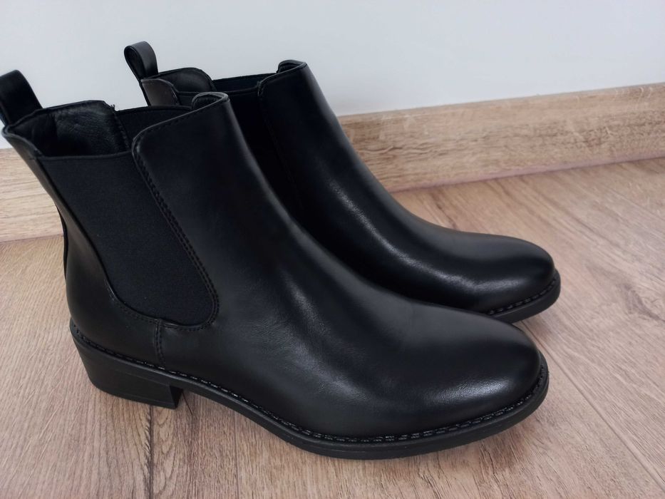 damskie botki sztyblety czarne nowe rozmiar 39