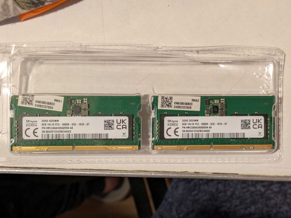 Оперативная память SK-Hynix 8GB DDR5 5600MHz 1Rx16 1.1V SO-DIMM 262Pin