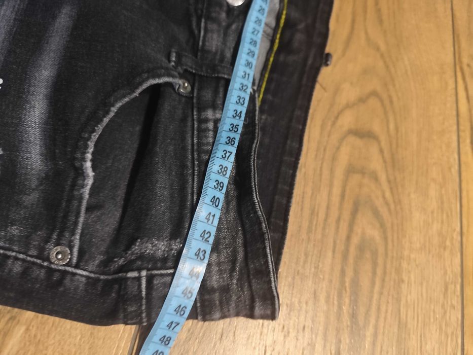 Nowe męskie jeansy dsquared 52 xl czarne 34 przetarcia