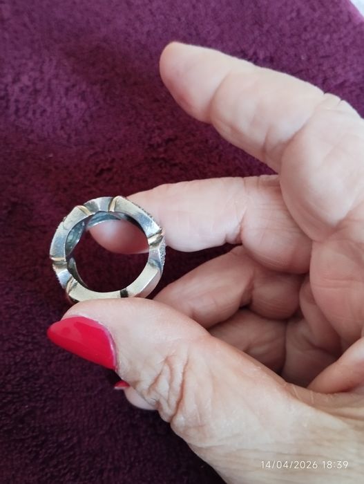 Anel em prata lei com zirconias