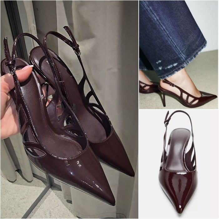 Туфлі/слiнгбекi Zara, із лакованим ефектом.