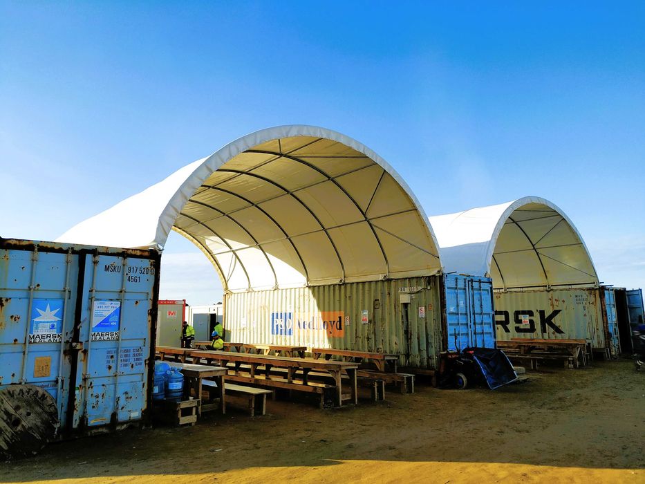 Zadaszenie Kontenerowe 8x6m Lato/ Zima (wiata tunelowa, magazyn)