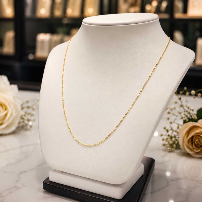 Delikatny złoty łańcuszek splot Singapur 14K Waga 2,35 g Długość 60 cm