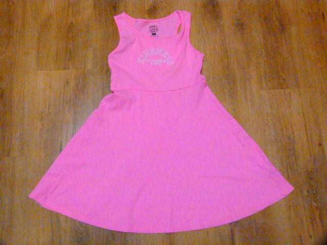 rozm 152 F&F sukienka na lato w prążki kolor neonowy róż