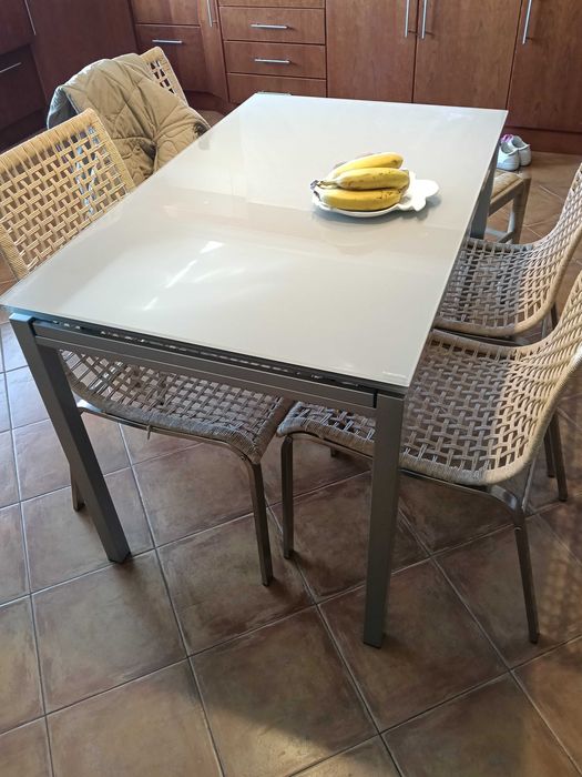 Mesa cozinha vidro extensível