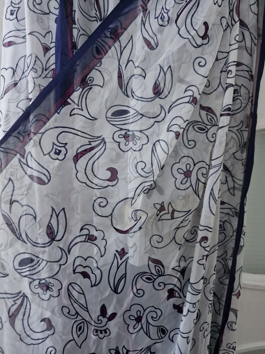 Chusta Szal obrus Astona biała fioletowa