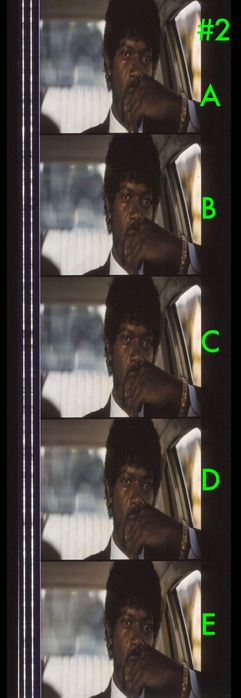 Fotogramas em película do filme PULP FICTION