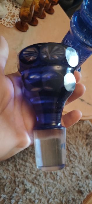 Karafka kryształowa kobalt duża