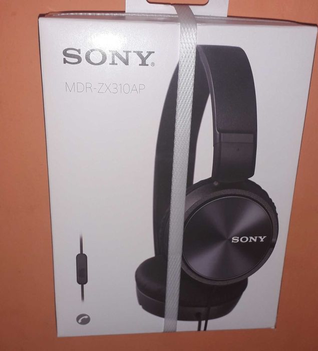 Nowe sluchawki Sony czarne kabel MDR-ZX310AP