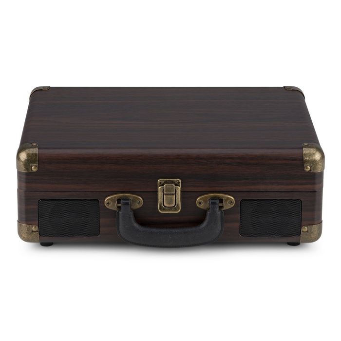 Gramofon Retro Bluetooth Głośniki AUX in Brązowy Gramofon w Walizce