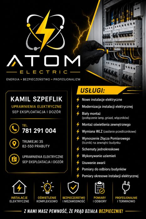 Elektryk, usługi elektryczne, Iława i okolice