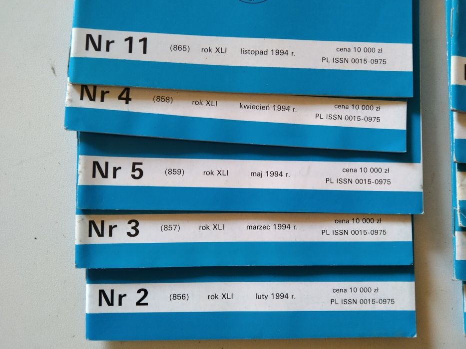 Czasopismo Filatelistyka rok 1994 kpl 11 numerów