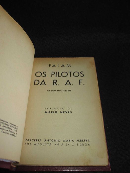 Livro Falam os Pilotos da R. A. F. Mário Neves