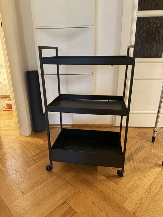 Czarny wózek regał NISSAFORS Ikea