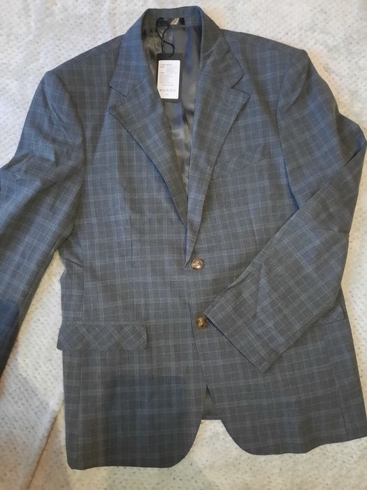 Garnitur 3-częściowy męski XL w kratę