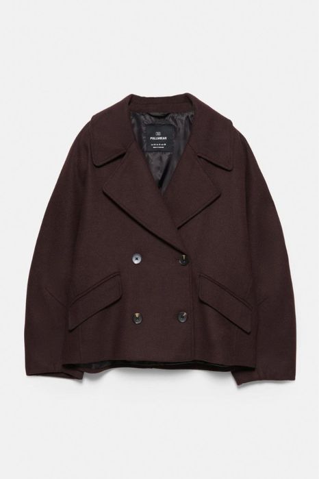 Коротке фетрове пальто xs s pullandbear