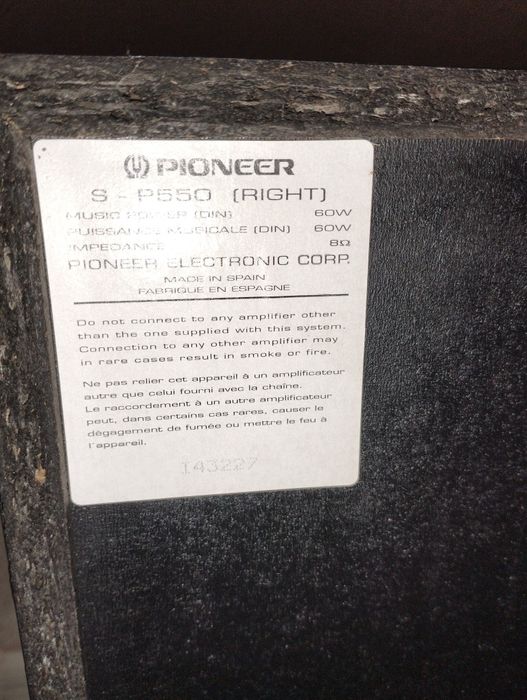 Колонки PIONEER S-P550
