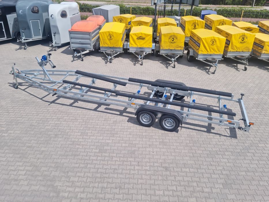 Przyczepa podłodziowa dwuosiowa Dmc 3000kg dł 880+100cm PRODUCENT NOWA