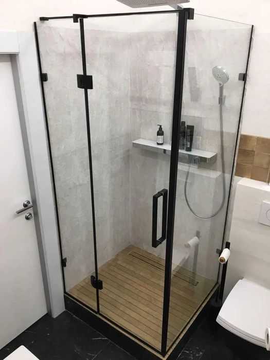 Душова кабіна або перегородка, двері, шторка для ванни, скло гартоване